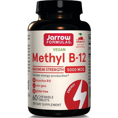 Jarrow Formulas, Inc. Vegan Methyl B-12 Maximum Strength - Cherry 5,000 mcg 60 Chwbls.