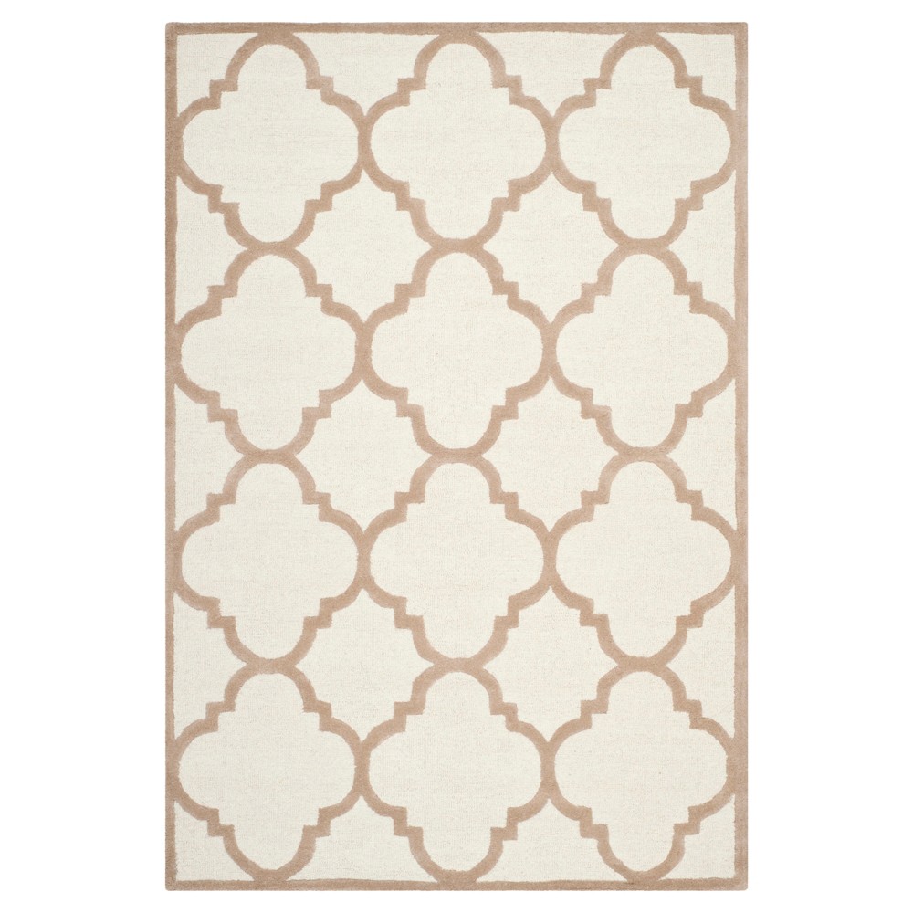 6'x9' Landon Texture Wool Rug Ivory/Beige - Safavieh