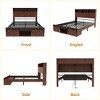 Kumasinova Farmhouse Bed Frame with Storage Headboard,LED Lights and Charging Station,Platform Bed with Steel Slats,1200lbs Max - 4 of 4