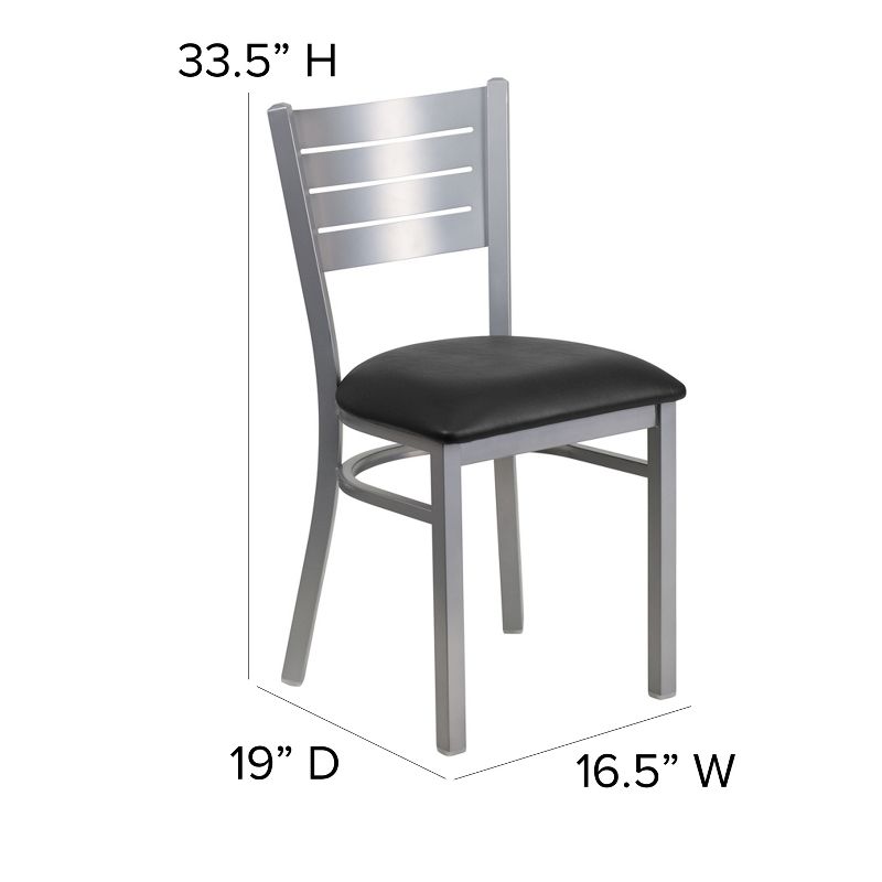 Flash Furniture Silver Slat Back Metal Restaurant Chair, 5 of 12