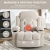 PAGED Modern Swivel Massage Recliner Chair with Heating, Rocking Chair with 2 Cup Holders, Side Pocket and USB Port for Living Room, Bedroom - 3 of 4
