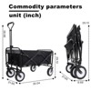 BEAFUP Collapsible Foldable Beach Wagon Cart with Strapping System & 3pcs Waterproof Liner Bag,360lbs Capacity for Camping,Shopping,Beach - 3 of 4