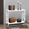 Tangkula Industrial 2-Tier Console Table X-Design Bookshelf Narrow Accent Table - 3 of 4