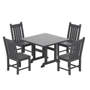 WestinTrends 5 Piece Outdoor Patio Dining Set Outdoor Square Table and Chair Set - 1 of 4