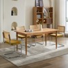 VYNXARIA Modern Dining Chairs Set of 2, Velvet Accent Chairs with Natural Cane Back & Stainless Chrome Base, Chairs for Kitchen ,Gold - 3 of 4