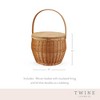 Twine Cask Willow Outdoor Picnic Basket with Lid and Handle, Insulated Picnic Basket, Wicker Basket with Picnic Equipment Set of 1 - 3 of 4