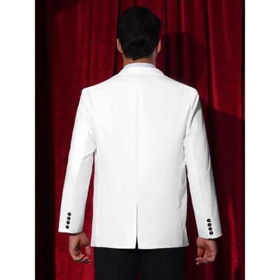 Lars Amadeus Men's Formal Business Color Block Peak Lapel Prom Blazers White Medium — фото 3