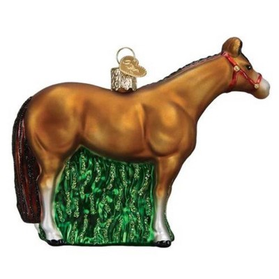 Hand-Painted Glass Quarter Horse Christmas Tree Topper