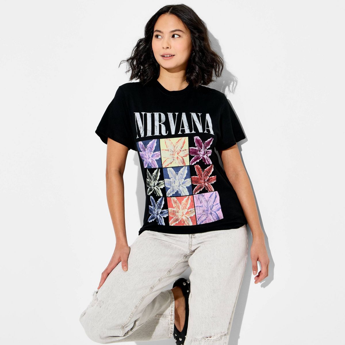 Women's Nirvana Short Sleeve Graphic T-Shirt - Black