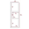 Medicine 38H" Single Door Cabinet, Three Shelves, Light Oak / White - 4 of 4