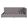 Upholstered Daybed with 2 Storage Drawers Twin Size Sofa Bed Frame No Box Spring Needed Linen Fabric (Beige) - 3 of 4