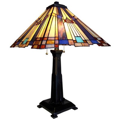 Chloe Lighting Flare Tiffany-style 2 Light Mission Table Lamp 15" Shade