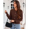 Clearlove Women's Lightweight Crewneck Button Up Cardigan Sweater - 2 of 4