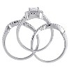 2 1/2 CT. T.W. Square Cubic Zirconia Halo Bridal Set in Sterling Silver - image 3 of 3