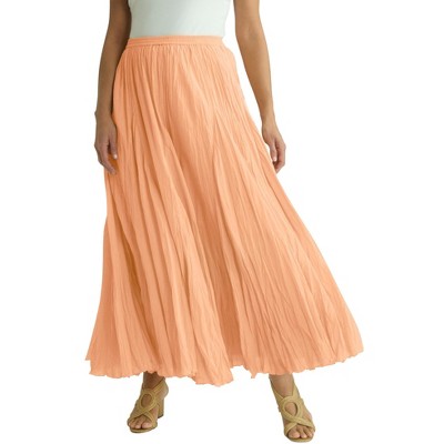 Jessica London Women's Plus Size Flowing Crinkled Maxi Skirt