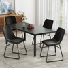 FURNIinspire Accent Chairs Set of 4, Practical Kitchen Chairs with Upholstered Seat, Kitchen Dining Chairs, Black, 22"*20.5"*33.9" - 3 of 4