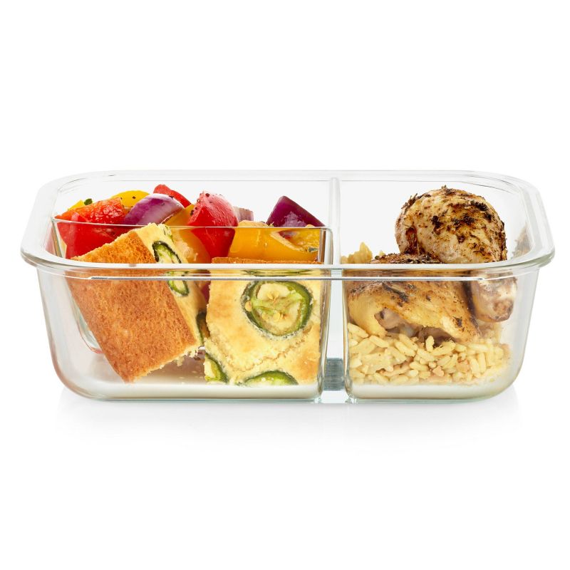Pyrex 3.8 Cup 3 Compartment Rectangular MealBox Glass Food Storage Container, 5 of 10