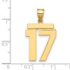 Black Bow Jewelry 14k Yellow Gold, Athletic Collection, Large Polished Number 17 Pendant - 2 of 3