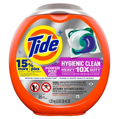 Tide Hygienic Clean Heavy 10x Duty Power PODS for Visible and Invisible Dirt Laundry Detergent - Original Spring Meadow Scent - 25ct