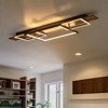 LLHZSY 37 2/5" W 3-Lights Wood Flush Mount Ceiling Light Fixture-3000K - 2 of 4