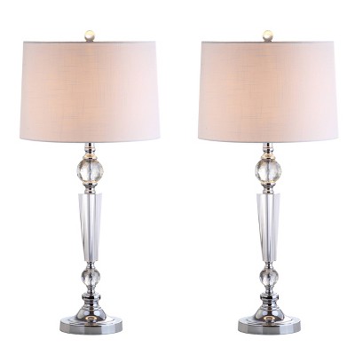 29.5" (Set of 2) Emma Crystal Table Lamps (Includes LED Light Bulb) Clear - JONATHAN Y