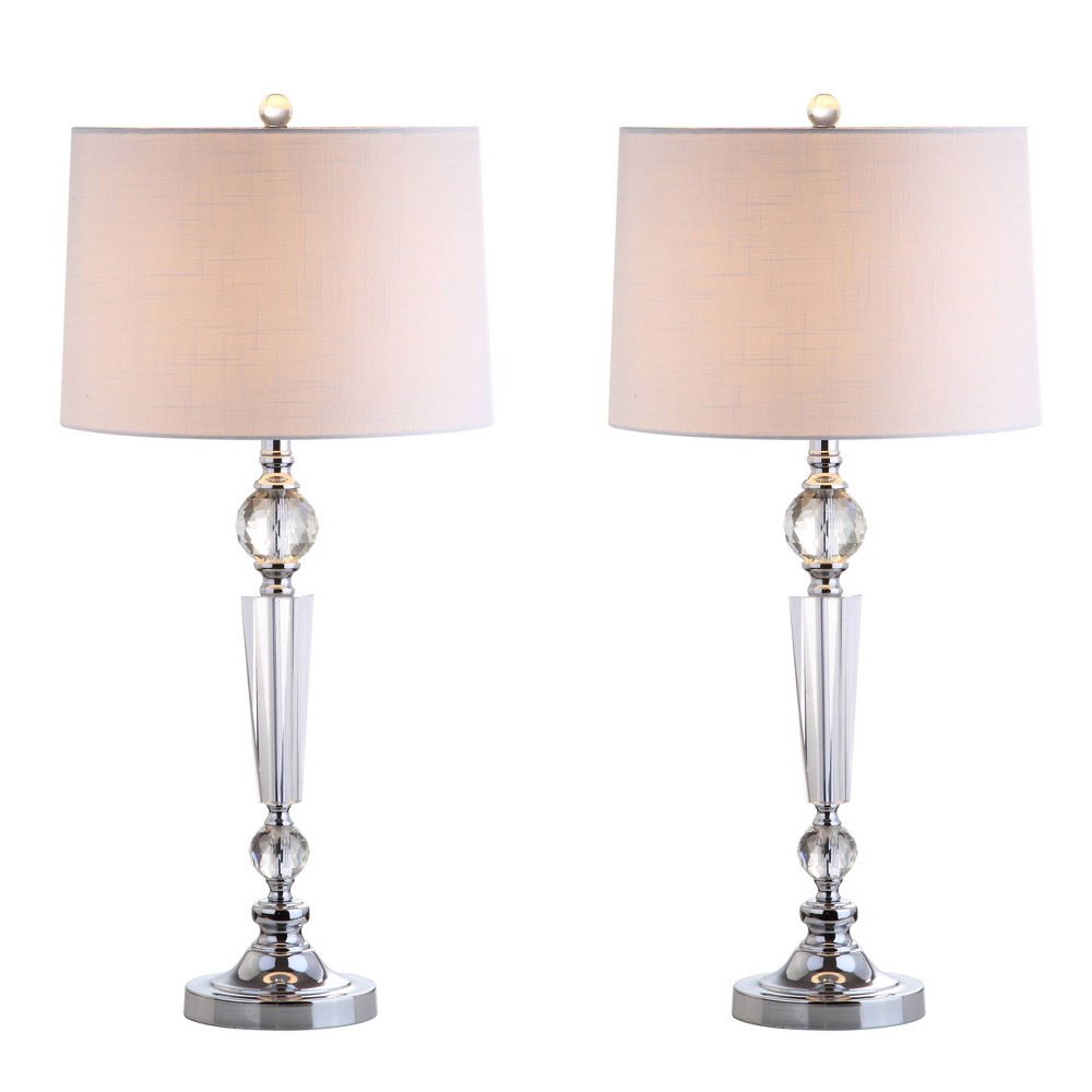 Photos - Floodlight / Street Light 29.5" (Set of 2) Emma Crystal Table Lamps  Clear(Includes LED Light Bulb)