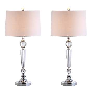 29.5" (Set of 2) Emma Crystal Table Lamps (Includes LED Light Bulb) Clear - JONATHAN Y