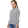 Girls' Cable Knit Sweater, Crew Neck Long - Sleeve Pullover for Kids, Casual Winter Fall Knitted Top - 4 of 4