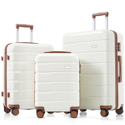 3 PCS Premium ABS Hard Shell Luggage Set with 360° Spinner Wheels and TSA Lock,  20"+24"+28" 4Q - ModernLuxe