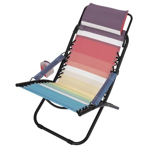 Camping Chair with Portable Beach Chair - Iron Pipe Frame Chair, Flip Headrest Chair, Adjustable Headrest Chair, Foldable Beach Chair - 1 of 4