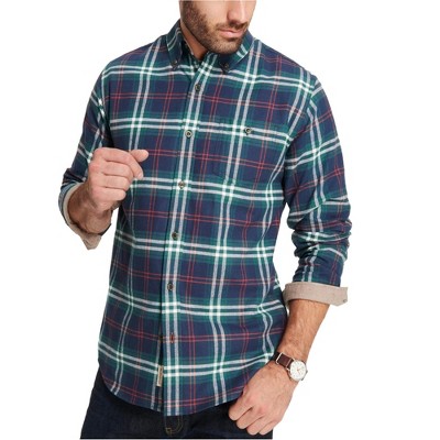 Weatherproof Mens Brushed Flannel Plaid Button Up Shirt