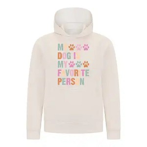Everyday Kids My Dog Is My Favorite Person Girls Pullover Hoodie – Cute Pet Lover Sweatshirt - 1 of 4
