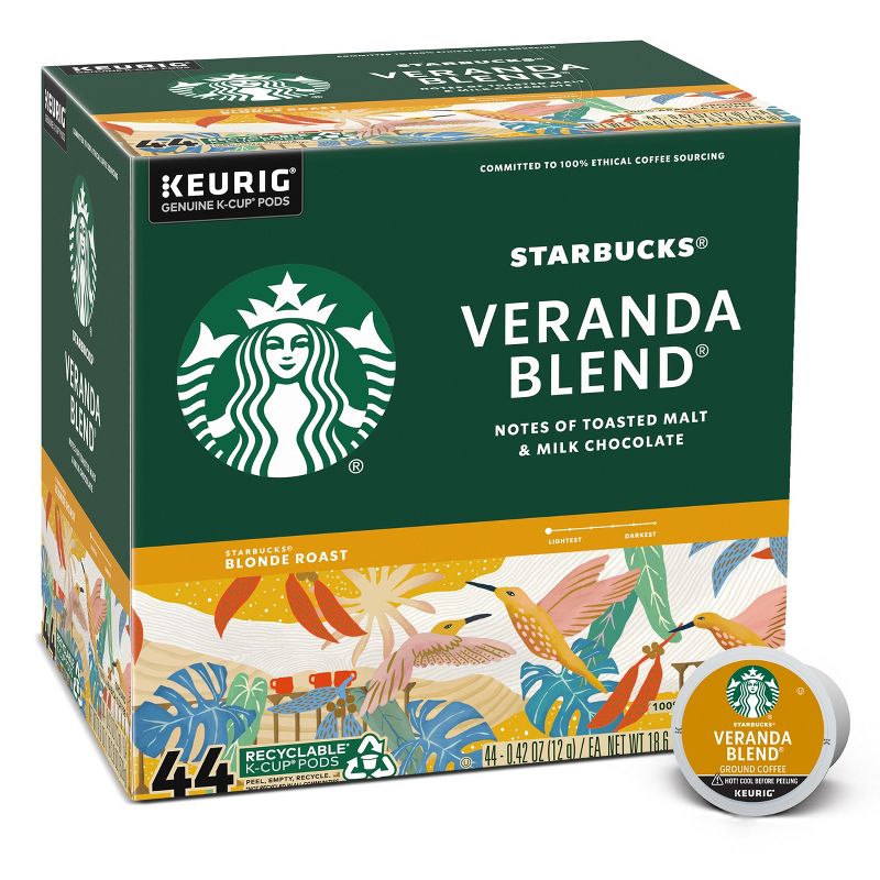 Starbucks Blonde Light Roast K-Cup Coffee Pods Veranda Blend for Keurig Brewers, 1 of 8