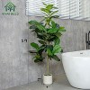 5FT Fiddle Leaf Fig Artificial Tree with White Planter Pot,Faux Floor Plant, Indoor and Outdoor Fake Plants for Home Office Decor - 2 of 4