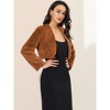 Allegra K Women's Cropped Open Front Collarless Long Sleeve Faux Fur Jacket - 2 of 4