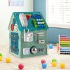 Costway Wooden Busy House Montessori Toy with Sensory Games & Interior Storage Space Blue/Pink - 4 of 4
