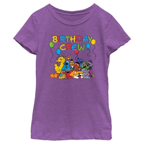 Girl s Sesame Street Birthday Crew T shirt Target