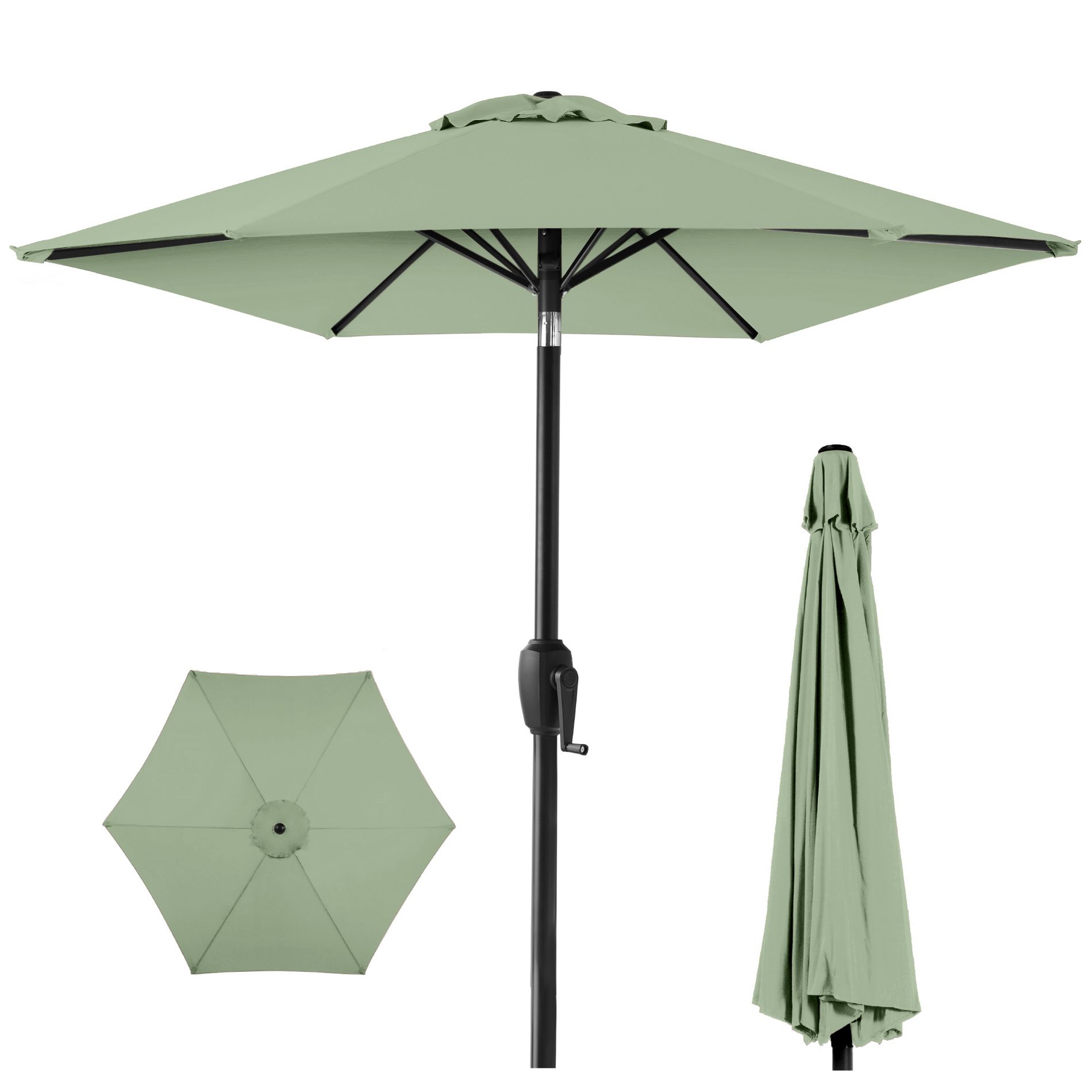 Best Choice Products 7.5ft Heavy-Duty Outdoor Market Patio Umbrella w/ Push Button Tilt, Easy Crank