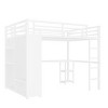 Queen/Twin XL/Full Metal Loft Bed with Built-in Wardrobe & Desk, Storage Shelves + Safety Guardrails, Black/White - ModernLuxe - 4 of 4