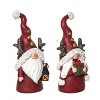 Transpac Resin Light Up Christmas Gnome Set of 2 Christmas Home Decorations - 2 of 3