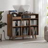 MOEPISY Large Record Player Stand, Vinyl Storage Cabinet Mid Century Modern Turntable Stand Rustic Brown - 4 of 4