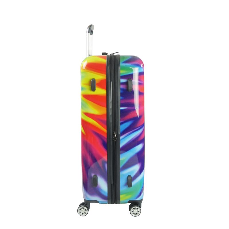 FUL Tie-dye Swirl 28 Inch Expandable Spinner Rolling Luggage Suitcase, ABS Hard Case, Upright, Tie-dye, 4 of 6