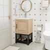 Bathroom Vanity With Ceramic Sink And Hot And Cold Faucet,Freestanding Bathroom Storage Cabinet With 2 Doors And Open Iron Shelf-Maison Boucle - 3 of 4