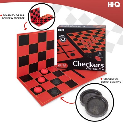 HI-Q Checkers & Tic-Tac-Toe Board Game for Kids