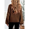 Girls Crewneck Knit Pullover Sweaters Long Lantern Sleeve Oversized Knit Cute Jumper Tops - 2 of 4