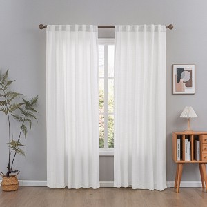 Awesome Home  Cotton Blend Light Filtering Back Tab Curtains (2 Panels) - 1 of 4