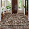 9x12 Red Vintage Floral Washable Area Rug – Non-Slip Stain-Resistant Carpet for Living Room, Bedroom, Nursery, Apartment, Easy-Clean - 2 of 4