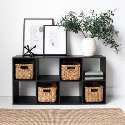 Langdrew Black 8-Cube Wood Organizer Shelf