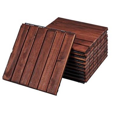Dolonm 12"x12" Patio Deck Tiles, DIY Module Interlocking Decking Tiles Floor Tile,Easy and Quick Installation Court Tiles