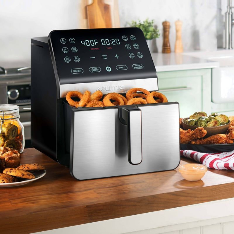 Gourmia 8-Quart Digital Air Fryer, with 12 One-Touch Functions &#38; Guided Cooking - Stainless Steel, 2 of 11